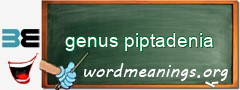 WordMeaning blackboard for genus piptadenia